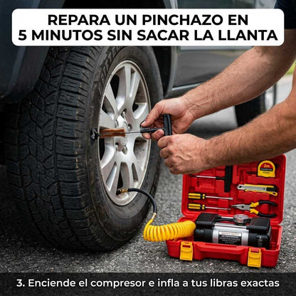 KIT COMPRESOR Y REPARACION DE NEUMATICO