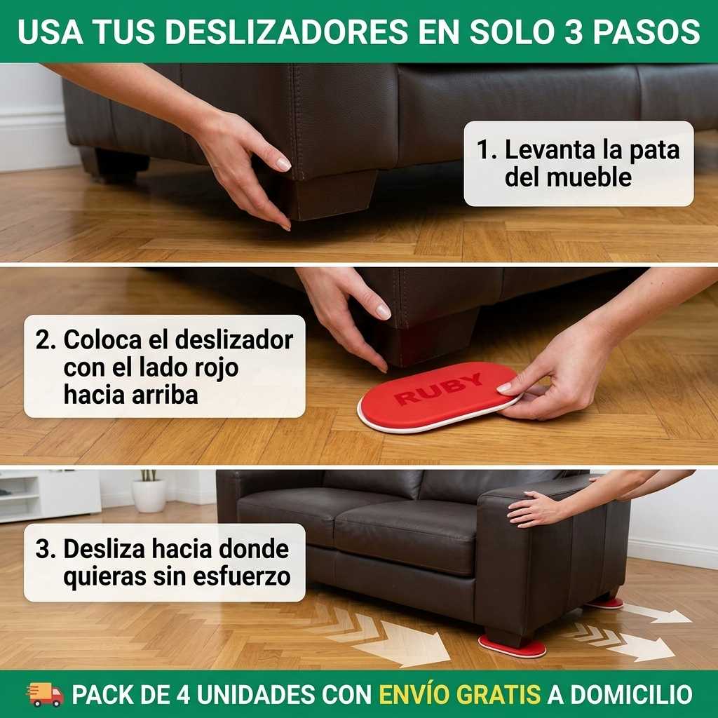 Pack Deslizadores para Muebles pesados