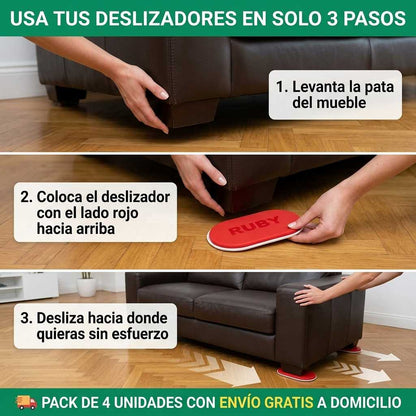 Pack Deslizadores para Muebles pesados